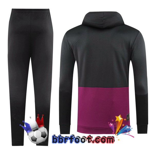 Veste A Capuche Survetement Foot JORDAN Paris PSG Pourpre Noir 20/21