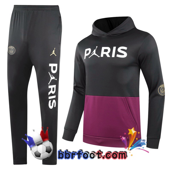 Veste A Capuche Survetement Foot JORDAN Paris PSG Pourpre Noir 20/21