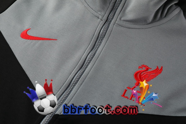 Veste A Capuche Survetement Foot FC Liverpool Noir 20/21