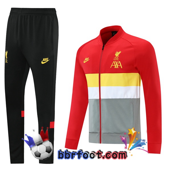 Veste Survetement Foot FC Liverpool Rouge Gris 20/21