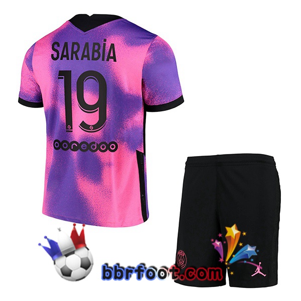 Maillot Foot Jordan Paris PSG (Sarabia 19) Enfant Quatrieme 20/21