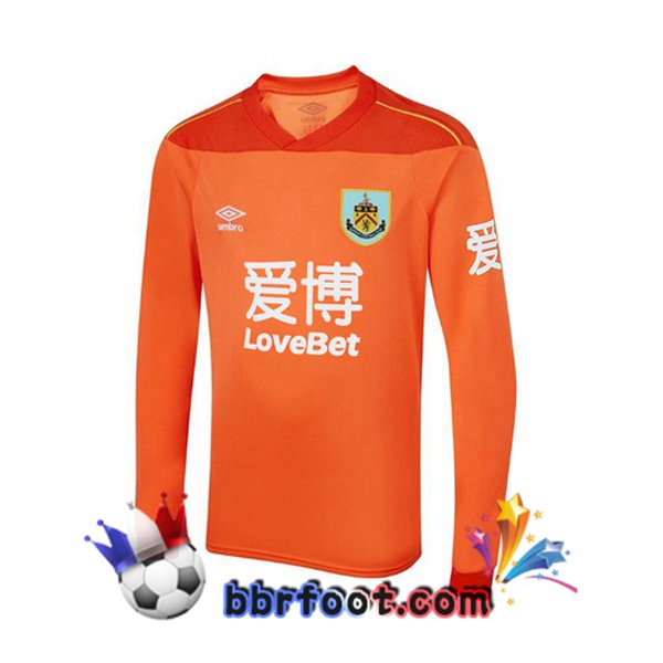 Maillot Foot Burnley Gardien de but Manche Longue Orange 20/21