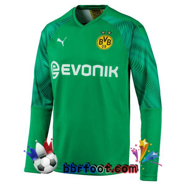 Maillot Foot Dortmund BVB Manche longue Gardien de but Vert 19/20