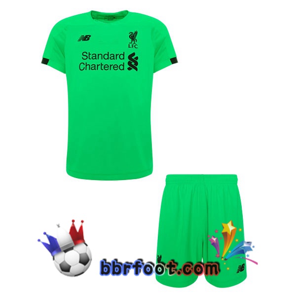 Maillot de Foot FC Liverpool Enfants Gardien de but Vert 19/20