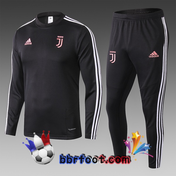 Survetement Foot Juventus Enfants Noir Blanc 19/20