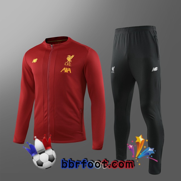 Veste Survetement Foot FC Liverpool Enfants Rouge 19/20
