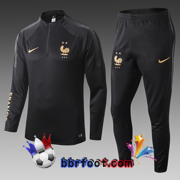 Survetement Foot France Enfants Noir 19/20