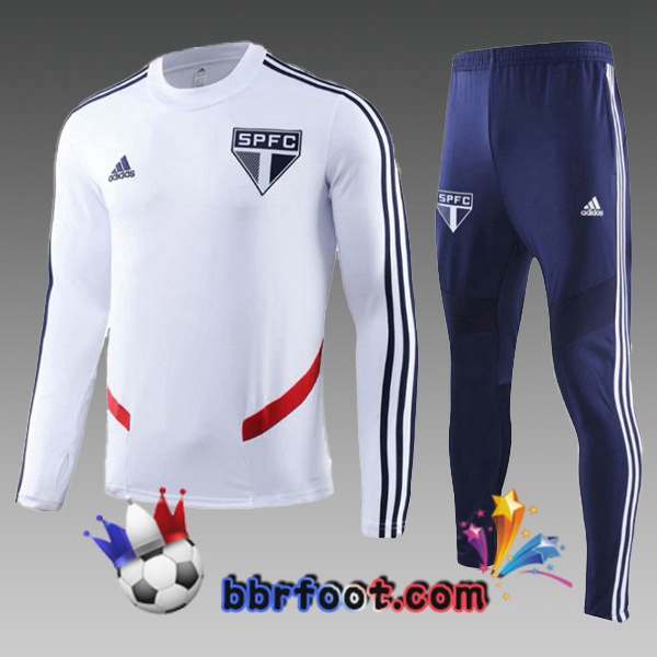Survetement Foot Capuche Sao Paulo FC Enfants Blanc 19/20