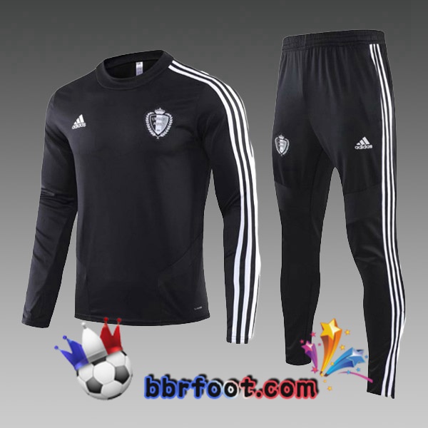 Survetement Foot Capuche Belgique Enfants Noir 19/20
