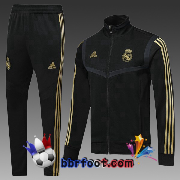 Veste Survetement Foot Real Madrid Enfants Noir 19/20