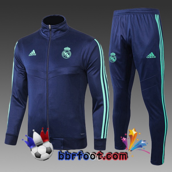 Veste Survetement Foot Real Madrid Enfants Bleu Saphir 19/20