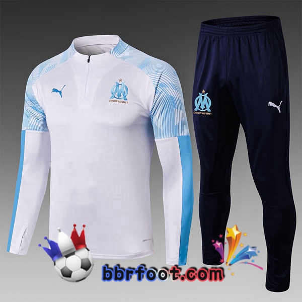 Survetement Foot Marseille Enfants Blanc 19/20