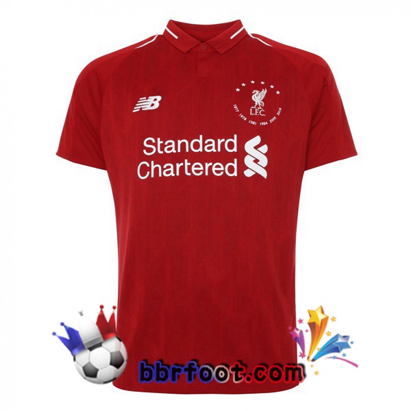 Maillot Foot FC Liverpool Edition Commemorative de 6 Championnats - Rouge