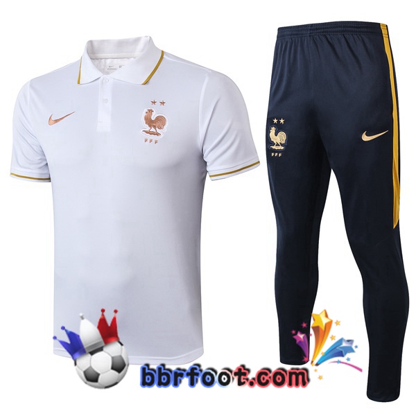 Polo Foot France + Pantalon Blanc 19/20
