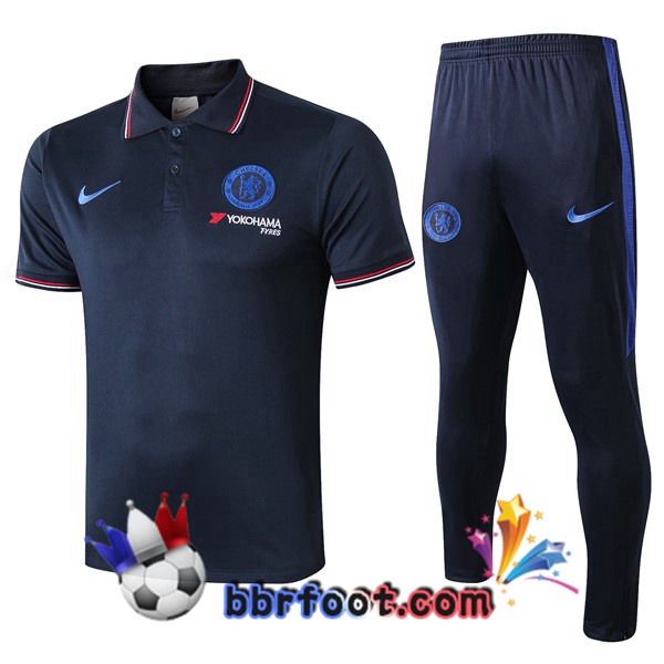 Polo Foot FC Chelsea + Pantalon Bleu Saphir 19/20