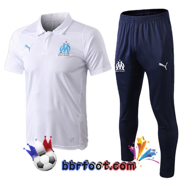 Polo Foot Marseille OM + Pantalon Blanc 19/20