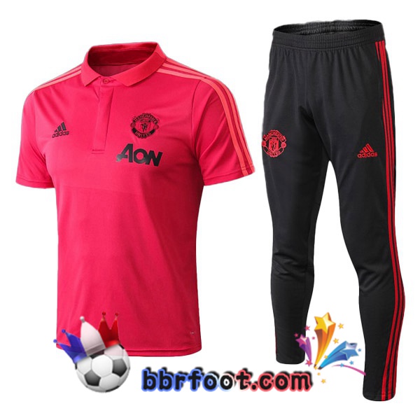 Polo Foot Manchester United + Pantalon Rouge 19/20