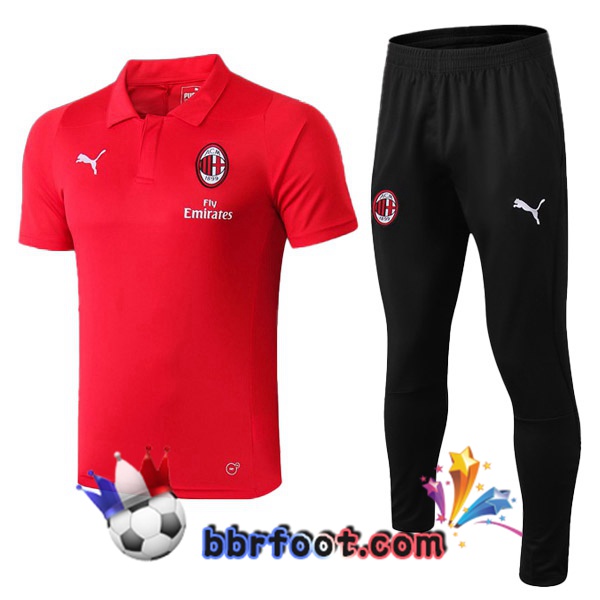 Polo Foot AC Milan + Pantalon Rouge 19/20