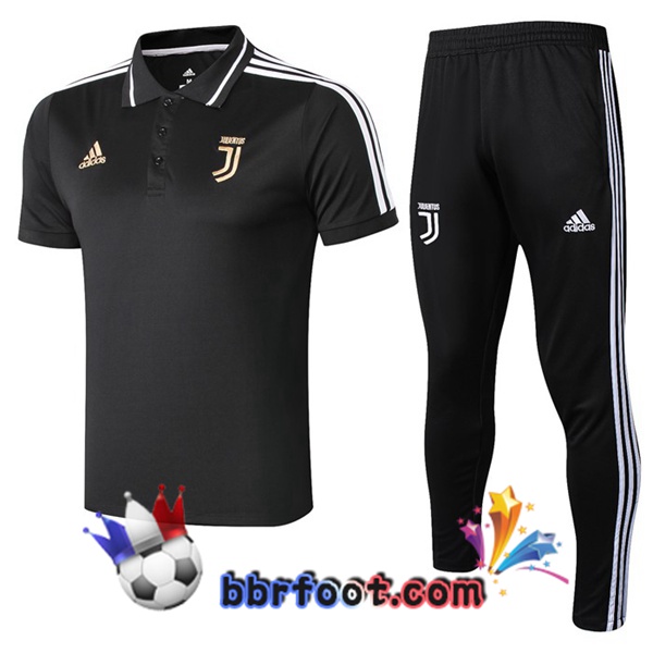 Polo Foot Juventus + Pantalon Noir Blanc 19/20
