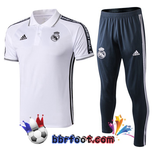 Polo Foot Real Madrid + Pantalon Blanc 19/20