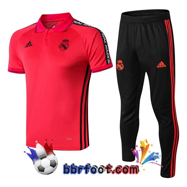 Polo Foot Real Madrid + Pantalon Rouge 19/20