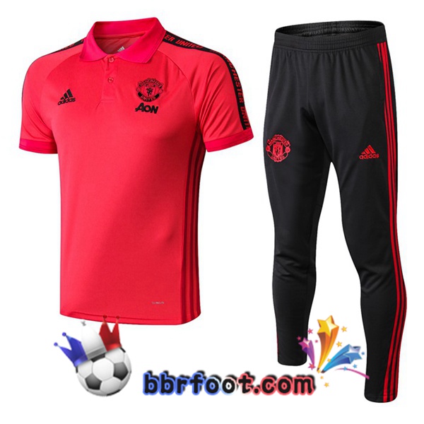 Polo Foot Manchester United + Pantalon Rouge 19/20