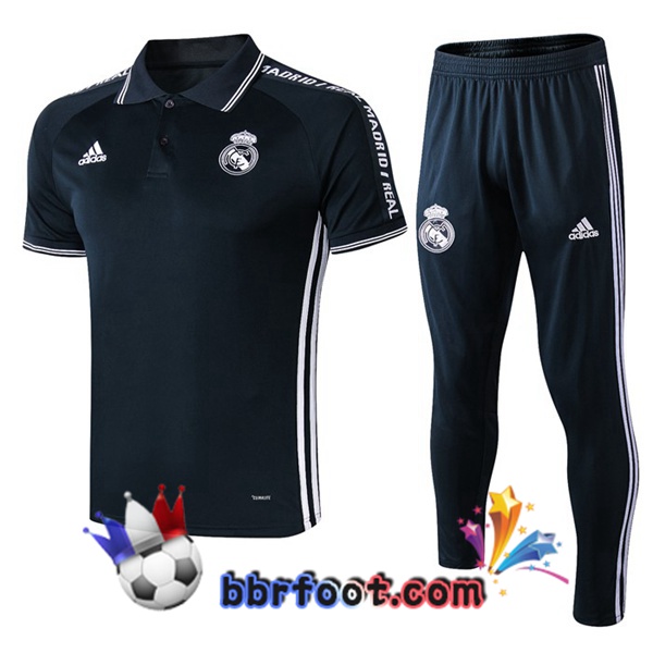 Polo Foot Real Madrid + Pantalon Gris Fonce 19/20