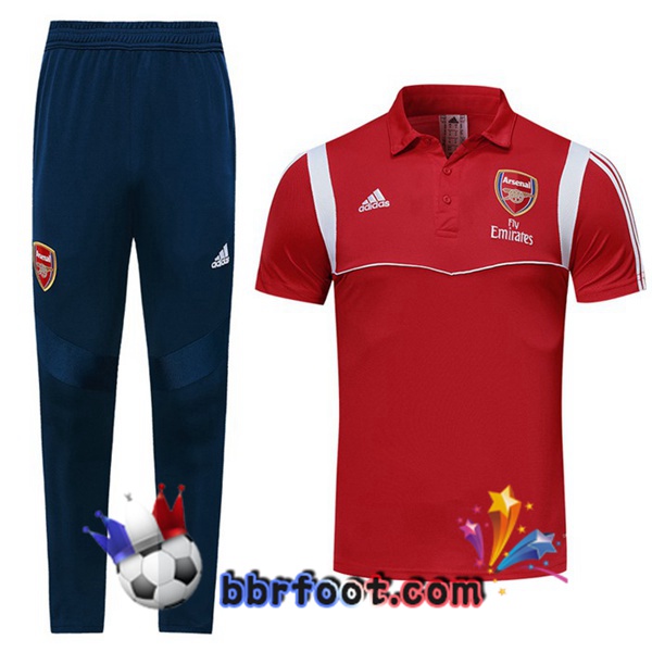 Polo Foot Arsenal + Pantalon Rouge Blanc 19/20