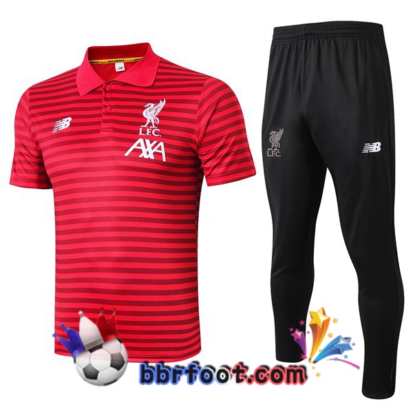 Polo Foot FC Liverpool + Pantalon Rouge Stripe 19/20