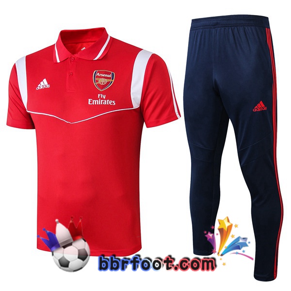Polo Foot Arsenal + Pantalon Rouge Blanc 19/20