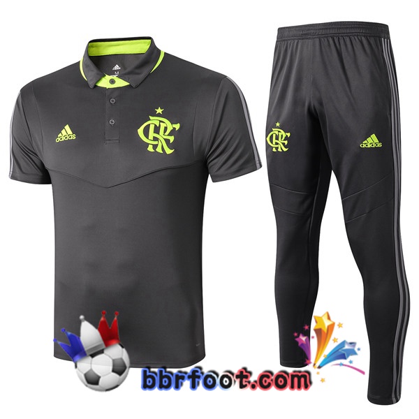 Polo Foot Flamengo + Pantalon Gris Fonce 19/20