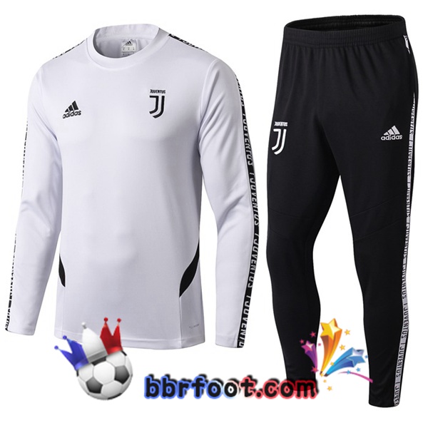 Survetement Foot Juventus Blanc Noir 19/20