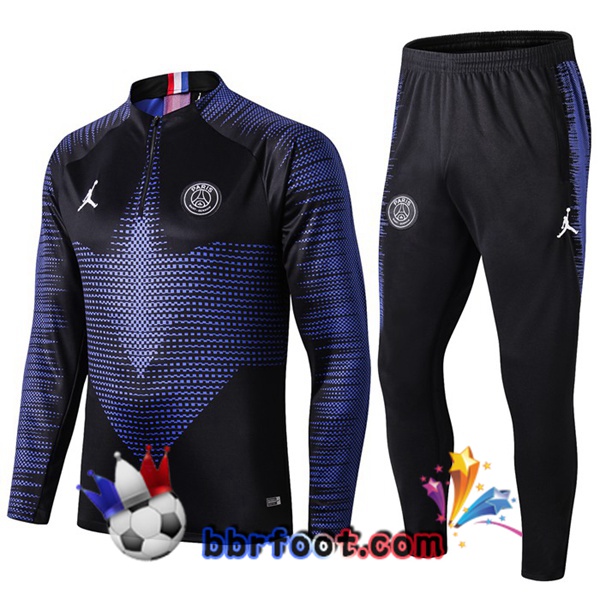Survetement Foot PSG Jordan Bleu Noir 19/20