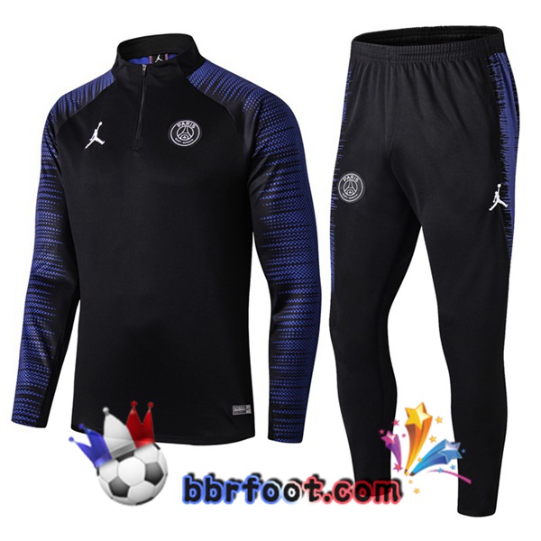 Survetement Foot PSG Jordan Noir Bleu 19/20