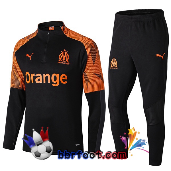Survetement Foot Marseille OM Noir Orange 19/20
