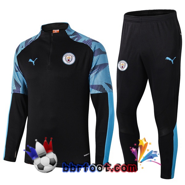 Survetement Foot Manchester City Noir Bleu 19/20