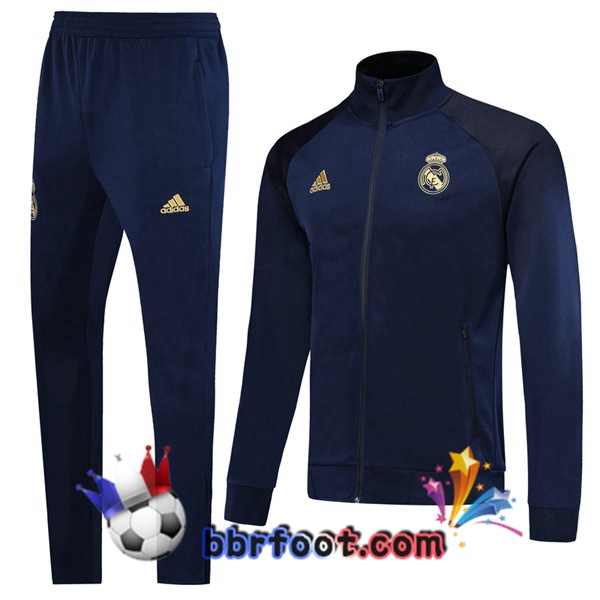Veste Survetement Foot Real Madrid Bleu Fonce 19/20