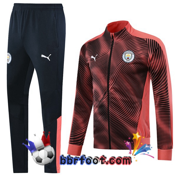Veste Survetement Foot Manchester City Noir Rose 19/20