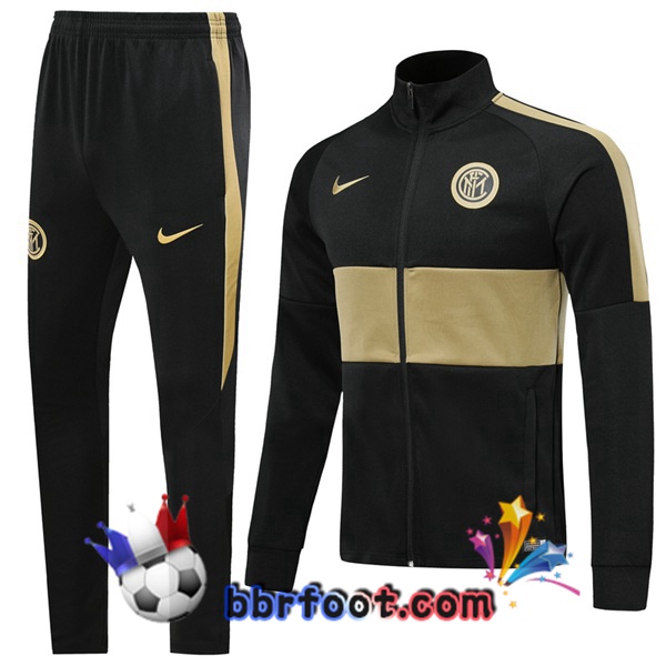 Veste Survetement Foot Inter Milan Noir Jaune 19/20