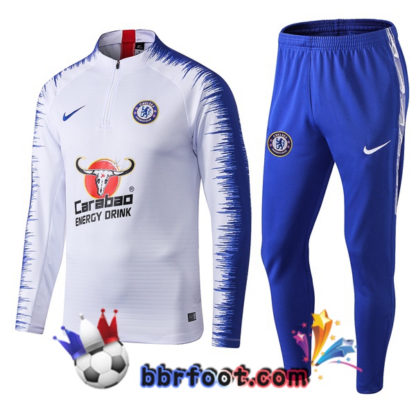 Survetement Foot FC Chelsea Blanc Strike Drill 19/20