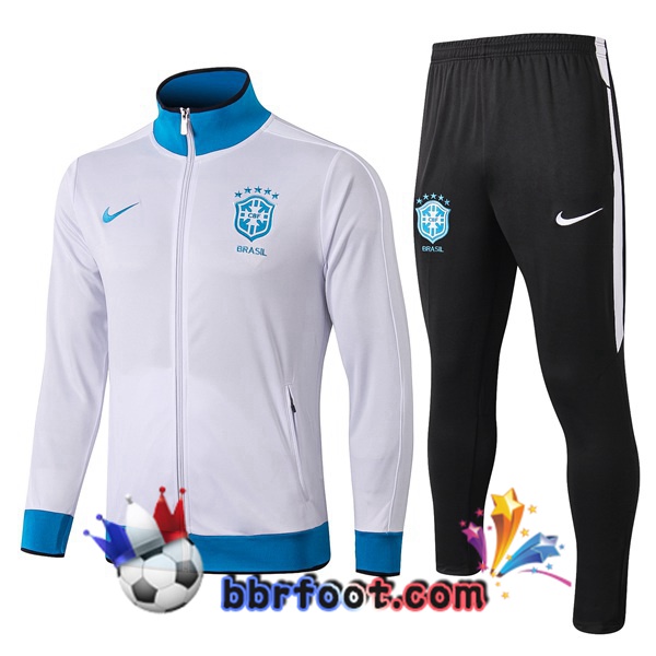 Veste Survetement Foot Bresil Blanc 19/20