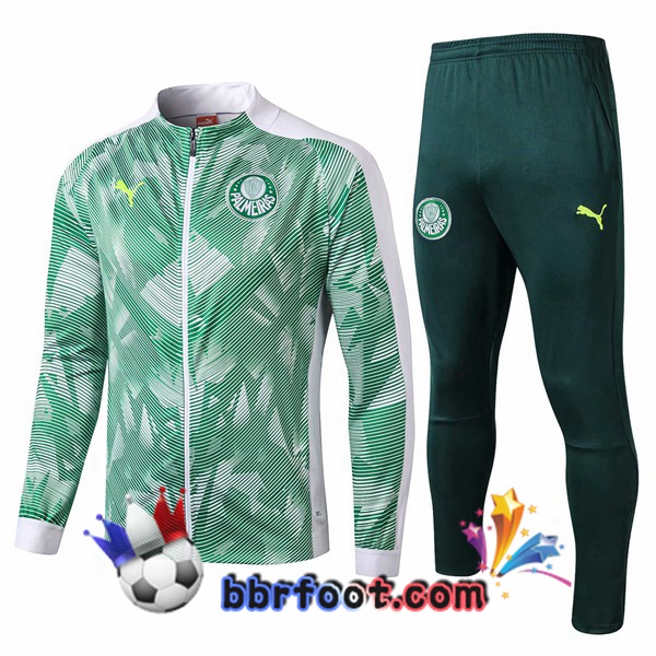Veste Survetement Foot Palmeiras Vert Blanc 19/20