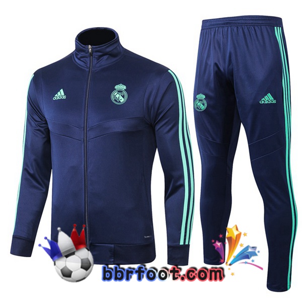 Veste Survetement Foot Real Madrid Bleu Fonce 19/20