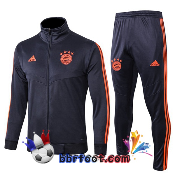 Veste Survetement Foot Bayern Munich Gris Fonc 19/20