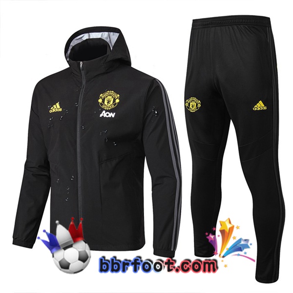 Coupe Vent Survetement Foot Manchester United Noir 19/20