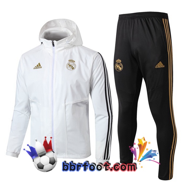 Coupe Vent Survetement Foot Juventus Blanc 19/20