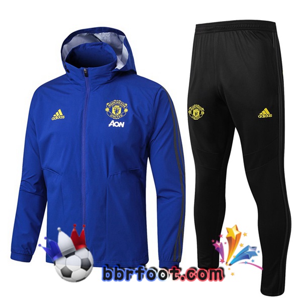 Coupe Vent Survetement Foot Manchester United Bleu 19/20