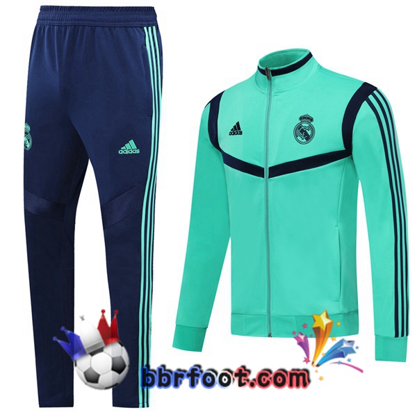 Veste Survetement Foot Real Madrid Vert 19/20