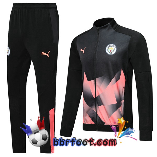Veste Survetement Foot Manchester City Noir Rose 19/20