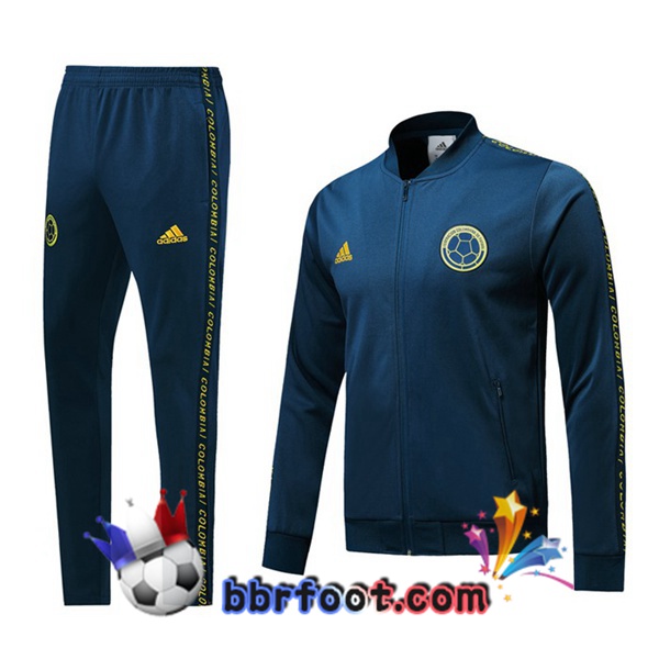 Veste Survetement Foot Colombie Bleu 19/20